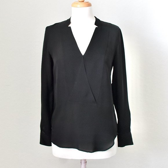 Theory Corbette Black 100% Silk Blouse Size P - Picture 3 of 16